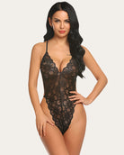 avidlove women one piece lingerie deep v lace bodysuit mosaic lace teddy mesh skirt