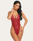 avidlove one piece lingerie deep v lace bodysuit mosaic lace teddy mesh skirt