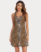 avidlove leopard print tank nightgown racerback sleeveless sleep dress