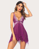 avidlove women lace lingerie front closure babydoll v neck nightwear sexy chemise nightie