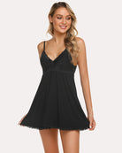 avidlove lace nightgown v neck modal babydoll lounge dress