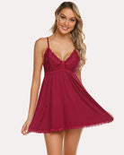 avidlove lace nightgown v neck modal babydoll lounge dress