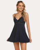 avidlove lace nightgown v neck modal babydoll lounge dress