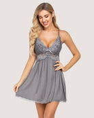 avidlove women babydoll nightgown chemises lace modal sleepwear v neck full slip sleep dress