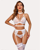 avidlove women lace garter lingerie set with removable choker teddy babydoll strappy bra and panty set no stockings