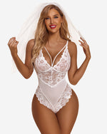 Snap Crotch Lace Teddy One Piece