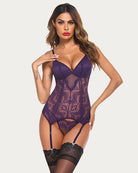 avidlove women lingerie set lace teddy bodysuit with garter belt mini babydoll chemise no stockings