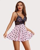 leopard print lace babydoll full slip dress