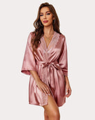 avidlove womens kimono robe short satin pure short silky robes