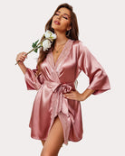 avidlove womens kimono robe short satin pure short silky robes