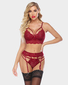 avidlove women lace lingerie set with garter belts sexy bra and panty set