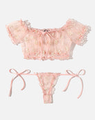 avidlove mesh bra and panty set ruffle lingerie set