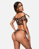 avidlove mesh bra and panty set ruffle lingerie set