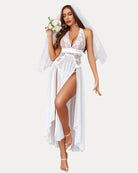 avidlove deep v neck nightwear lace mesh wedding dress