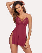 avidlove women lingerie lace chemise sexy nightgown modal babydoll side slit sleepwear