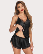 satin pajamas set sleepwear cami shorts set