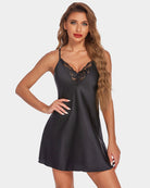 avidlove womens sleepwear satin nightgown v neck silk nighty sleeveless nightwear lace chemise