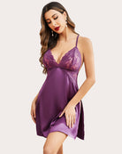 avidlove lingerie for women side slit satin nightgown lace silk mini nightdress