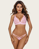 avidlove 3 piece lace leaves bra and panty set with garter blet