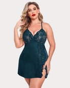 avidlove plus size lingerie for women sexy satin nightgown lace babydoll side slit strappy chemise