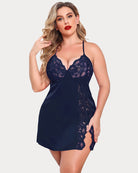 avidlove plus size lingerie for women sexy satin nightgown lace babydoll side slit strappy chemise