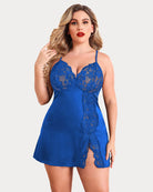 avidlove plus size lingerie sexy floral satin nightgown lace side slit strappy chemise