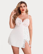 avidlove plus size lingerie for women sexy satin nightgown lace babydoll side slit strappy chemise