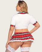 avidlove sexy lingerie for women plus size school girl lingerie role playing outfit with tie top and mini pleated skirt