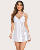 avidlove women lingerie satin lace chemise nightgown v neck sexy full slips sleepwear dress