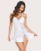 avidlove women lingerie satin lace chemise nightgown v neck sexy full slips sleepwear dress