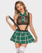 avidlove women schoolgirl lingerie sexy roleplay student costumes lingerie set with tie top shirt and mini skirt