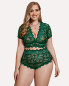 avidlove plus size lingerie plus floral lace scallop trim lingerie set deep v allover lace bra panties set sexy clubwear