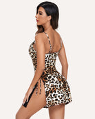 avidlove leopard print womens lingerie sexy nightgown lace chemise side slit nightie with thong