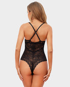 avidlove lingerie for women snap crotch teddy bodysuit contrast lace one piece mini babydoll