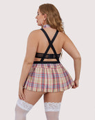 avidlove plus size schoolgirl lingerie for women sexy lingerie roleplaying outfit with tie top and mini skirt