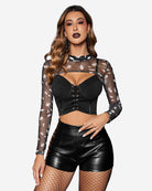 avidlove mesh crop tops for women mock neck long sleeve crop top see through shirt top sexy clubwear