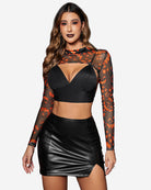 avidlove mesh crop tops for women mock neck long sleeve crop top see through shirt top sexy clubwear