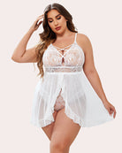 avidlove plus size lingerie for women sexy snap crotch babydoll lace chemise curvy strappy ruffle l 4xl