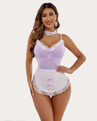 avidlove women maid costume set sexy halloween cosplay lingerie teddy and apron with choker