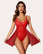 avidlove babydoll lingerie for women floral snap crotch teddy chemise nightie lace nightgown