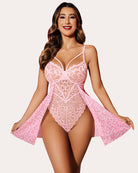 avidlove babydoll lingerie for women floral snap crotch teddy chemise nightie lace nightgown