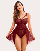 avidlove babydoll lingerie floral snap crotch teddy chemise nightie lace nightgown