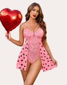 avidlove babydoll lingerie floral snap crotch teddy chemise nightie lace nightgown