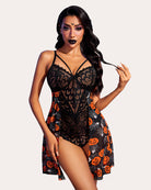 avidlove lace heart print babydoll lingerie for women floral snap crotch teddy nightie