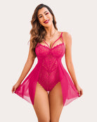 avidlove babydoll lingerie floral snap crotch teddy chemise nightie lace nightgown