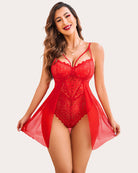 avidlove babydoll lingerie floral snap crotch teddy chemise nightie lace nightgown