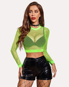 avidlove fishnet top for women fishnet crop top long sleeve fishnet shirt fishnet long sleeve top