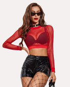 avidlove fishnet top for women fishnet crop top long sleeve fishnet shirt fishnet long sleeve top