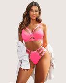 avidlove womens bondaged lingerie set sexy underwired push up bra and panty set two piece lingerie