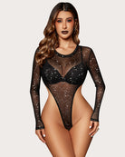 avidlove long sleeve bodysuit for women mesh bodysuit top sheer cutout waist leotards s xxl